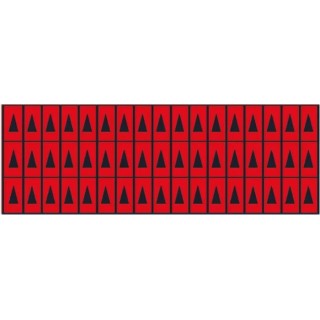 SES Sterling Pre-Printed Adhesive Label Black on Red 4.75mm x 2.45mm 03010200007