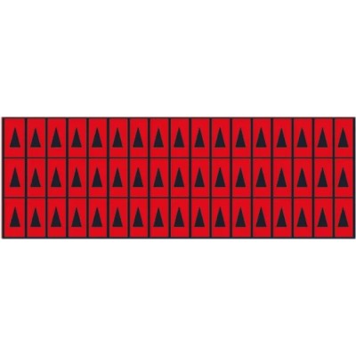 SES Sterling Pre-Printed Adhesive Label Black on Red 4.75mm x 2.45mm 03010200007