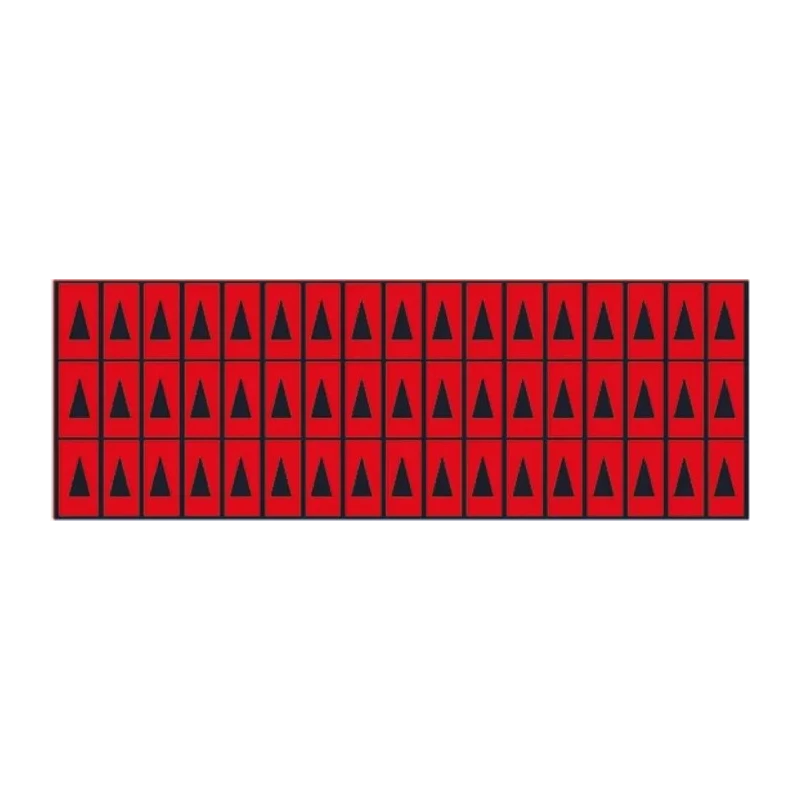 SES Sterling Pre-Printed Adhesive Label Black on Red 4.75mm x 2.45mm 03010200007