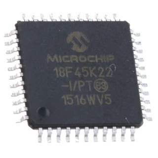 Microchip 8 bit PIC18F Microcontroller 16 MHz 32.768 kB FLASH 256B RAM 44-Pin TQFP PIC18F45K22-I/PT