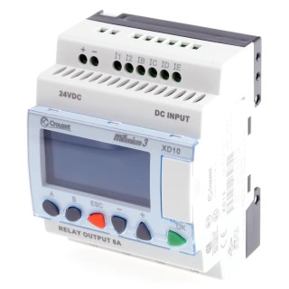 Crouzet Millenium 3 Series Logic Module 6-Input Analogue/Digital Input 4 Relay Outputs 8A 24V DC 88974141