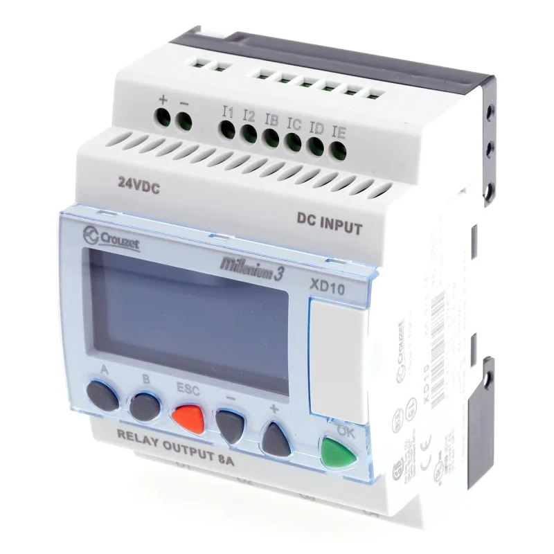 Crouzet Millenium 3 Series Logic Module 6-Input Analogue/Digital Input 4 Relay Outputs 8A 24V DC 88974141