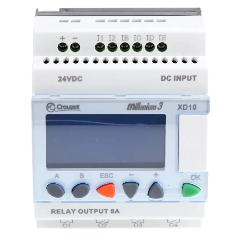 Crouzet Millenium 3 Series Logic Module 6-Input Analogue/Digital Input 4 Relay Outputs 8A 24V DC 88974141