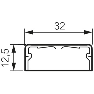 Legrand Cable Trunking DLP Series Mini Trunking White Plastic W12.5mm x D32mm x L2m 0 300 15