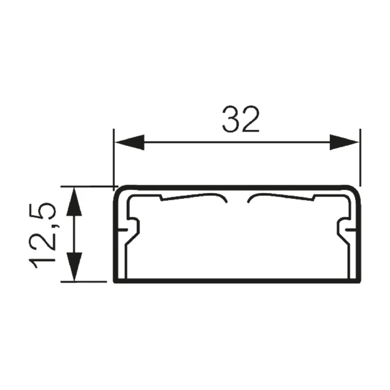 Legrand Cable Trunking DLP Series Mini Trunking White Plastic W12.5mm x D32mm x L2m 0 300 15