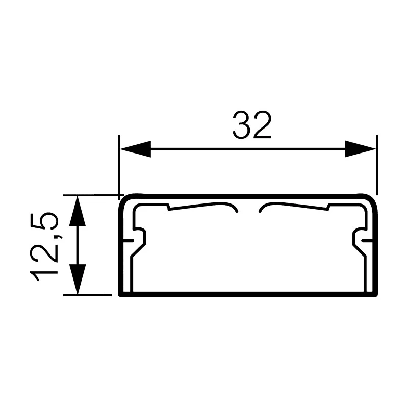 Legrand Cable Trunking DLP Series Mini Trunking White Plastic W12.5mm x D32mm x L2m 0 300 15