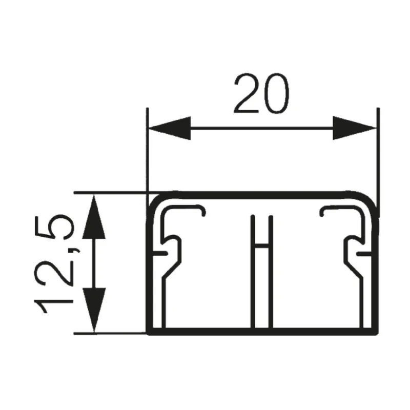 Legrand DLPlus White Mini Cable Trunking W12.5mm x D20mm x L2.1m Plastic 0 300 07