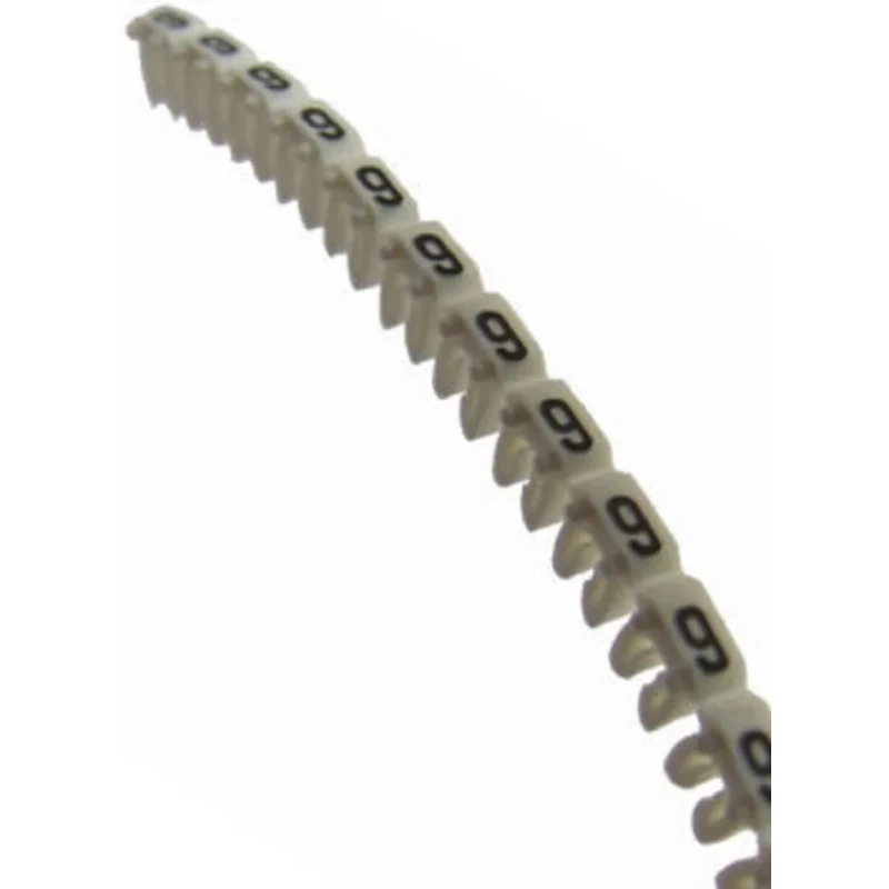 Legrand CAB 3 Clip-On Cable Marker for 0.15–0.5 mm Cable Diameter, Polyamide 66 Material, Pre-printed "9" 0 381 09
