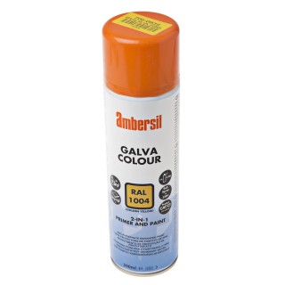 Ambersil Spray Paint 500 ml Yellow Satin Finish Black RAL 1004 Water-Based Galva Colour 6190011530