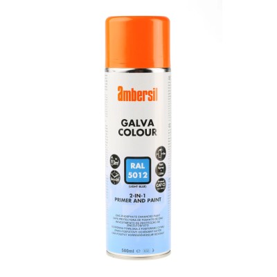 Ambersil 500 ml RAL 5012 Blue Satin Spray Paint, Water Base, ISO 12944-2/NPR 7452 Compliant 6190011533