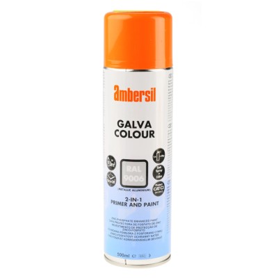 Ambersil Spray Paint 500 ml RAL 9006 Silver Satin Water-Based Paint 6190011537