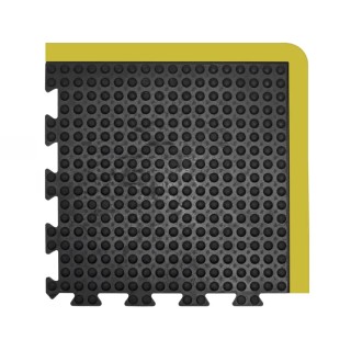 Coba Europe Interlocking Natural Rubber Anti-Fatigue Mat 500mm x 500mm x 13.5mm, Yellow and Black BF010709