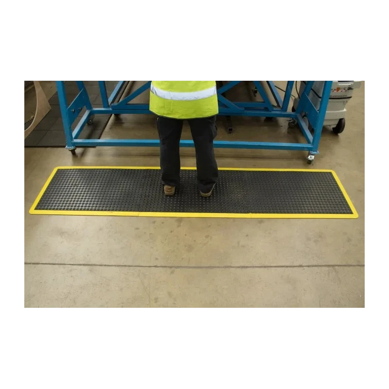 Coba Europe Interlocking Natural Rubber Anti-Fatigue Mat 500mm x 500mm x 13.5mm, Yellow and Black BF010709
