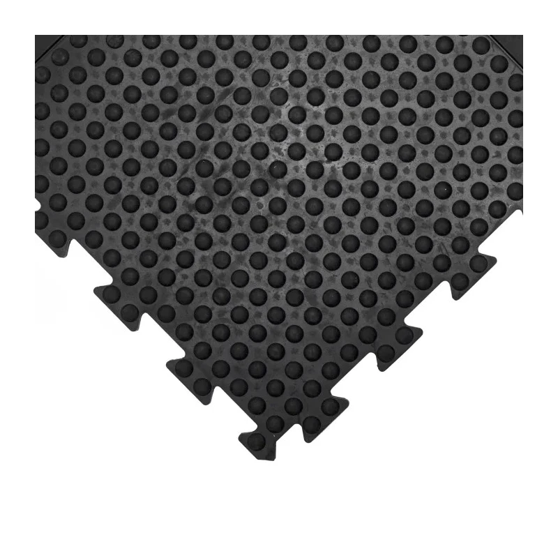 Coba Europe Interlocking Natural Rubber Anti-Fatigue Mat 500mm x 500mm x 13.5mm, Yellow and Black BF010709