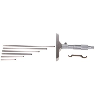 RS PRO 150 mm Metric Depth Gauge Micrometre, Accuracy 0.004 mm, Resolution 0.01 mm, Vernier Scale, Satin Chrome 705-1248