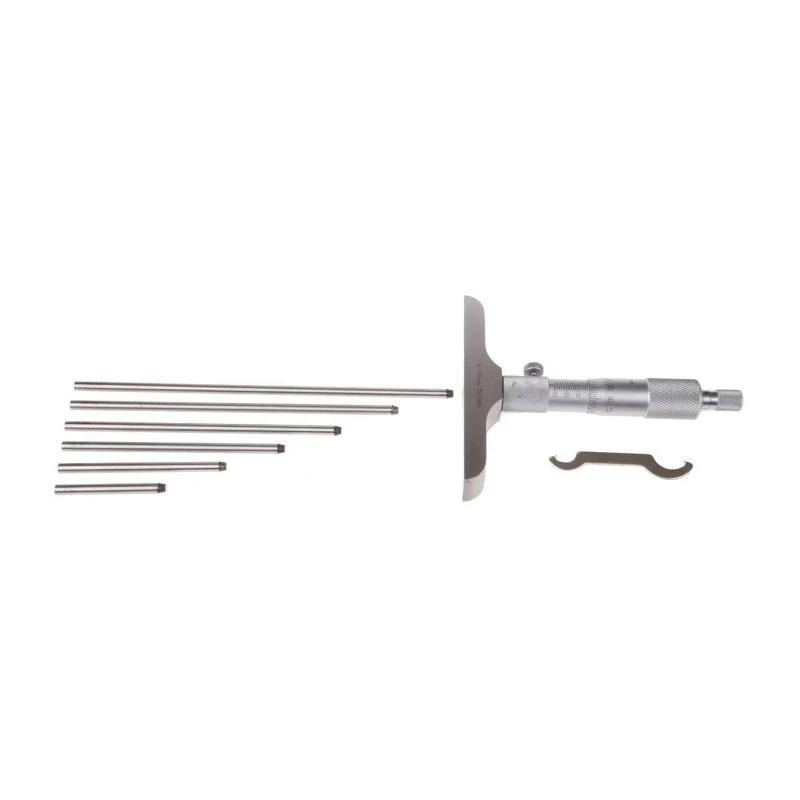 RS PRO 150 mm Metric Depth Gauge Micrometre, Accuracy 0.004 mm, Resolution 0.01 mm, Vernier Scale, Satin Chrome 705-1248