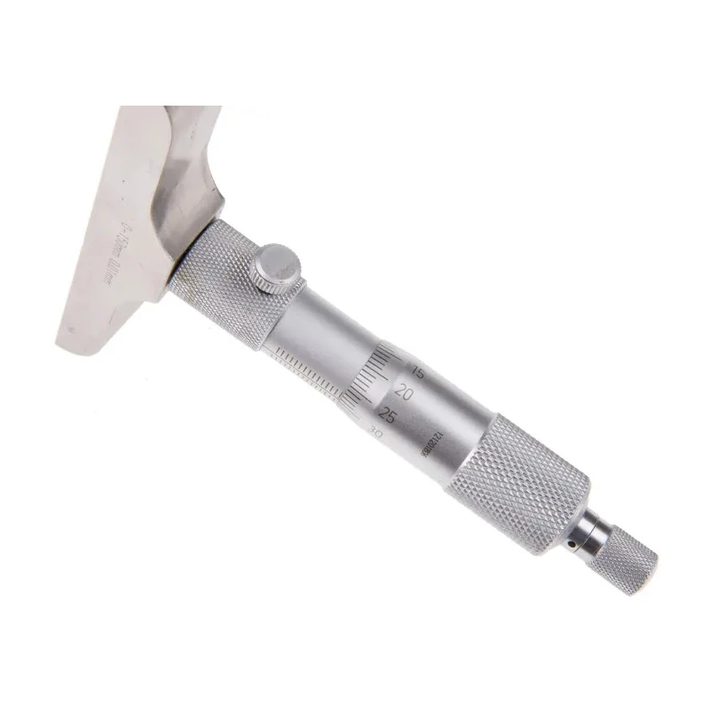 RS PRO 150 mm Metric Depth Gauge Micrometre, Accuracy 0.004 mm, Resolution 0.01 mm, Vernier Scale, Satin Chrome 705-1248