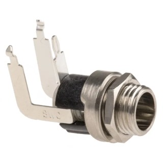Switchcraft Right Angle DC Power Socket 5A 12V Panel Mount Nickel 722RA