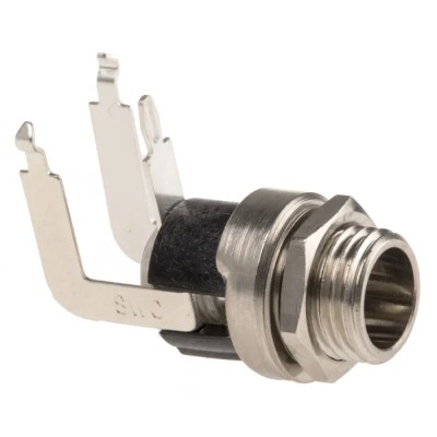 Switchcraft Right Angle DC Power Socket 5A 12V Panel Mount Nickel 722RA