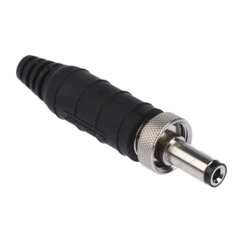 Switchcraft Straight DC Jack 5A, 24V, Nickel Plated, Cable Mount, Length 57mm, IP68 761KS15