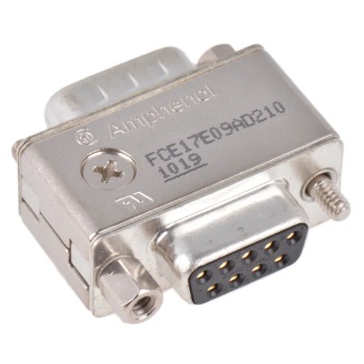 Amphenol Communications Solutions D-Sub Adapter 9-Way D-Sub Male to Female Straight Through Hole FCE17-E09AD-210