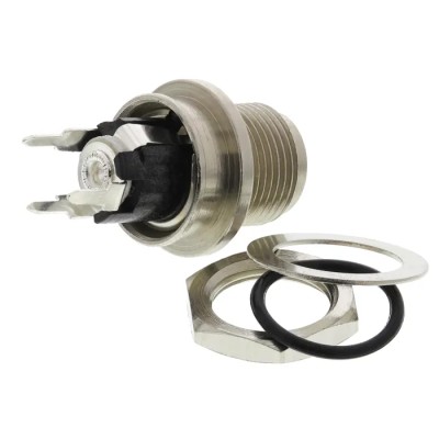 Switchcraft L Version Straight DC Socket 5A 12V PCB Mount Length 21mm Silver IP68 PCL712AS