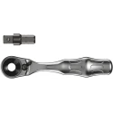 Wera Zyklop 1/4 in Ratchet with Ratchet Handle, Steel, 87mm Overall Length, Hex Drive Type, 126g Lightweight 05073230001