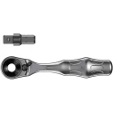 Wera Zyklop 1/4 in Ratchet with Ratchet Handle, Steel, 87mm Overall Length, Hex Drive Type, 126g Lightweight 05073230001