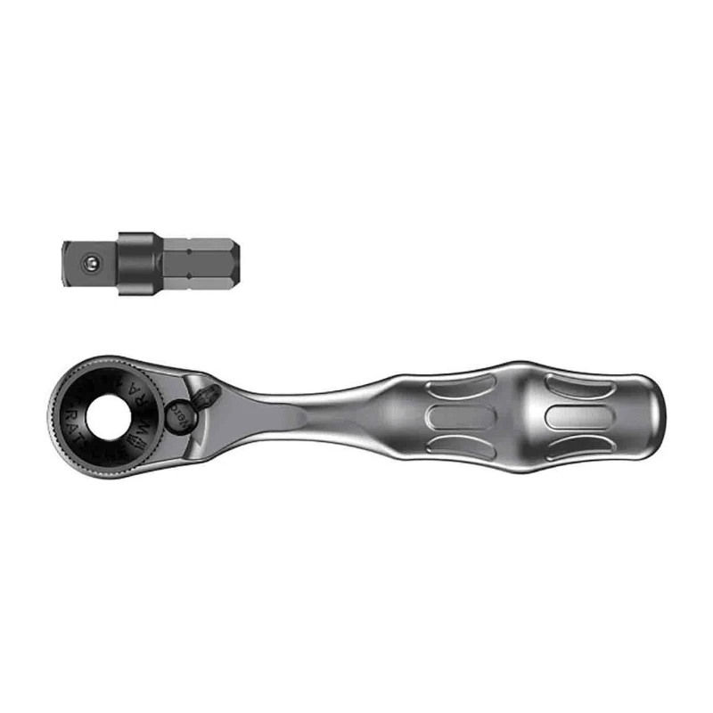 Wera Zyklop 1/4 in Ratchet with Ratchet Handle, Steel, 87mm Overall Length, Hex Drive Type, 126g Lightweight 05073230001