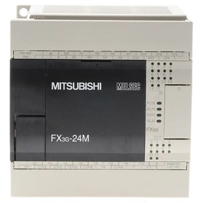 Mitsubishi Electric FX3G Series Logic Module, 14-Input Sink Input, 10 Transistor Outputs, 12-24V DC, DIN Rail Mount 
