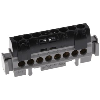 Legrand Distribution Block 8 Way 400V AC 80A Polycarbonate Housing Black 0 048 52
