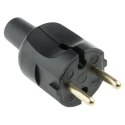 Legrand 16A 230V Germany France Mains Plug Black Plastic Body Cable Mount Screw Termination 0 504 51