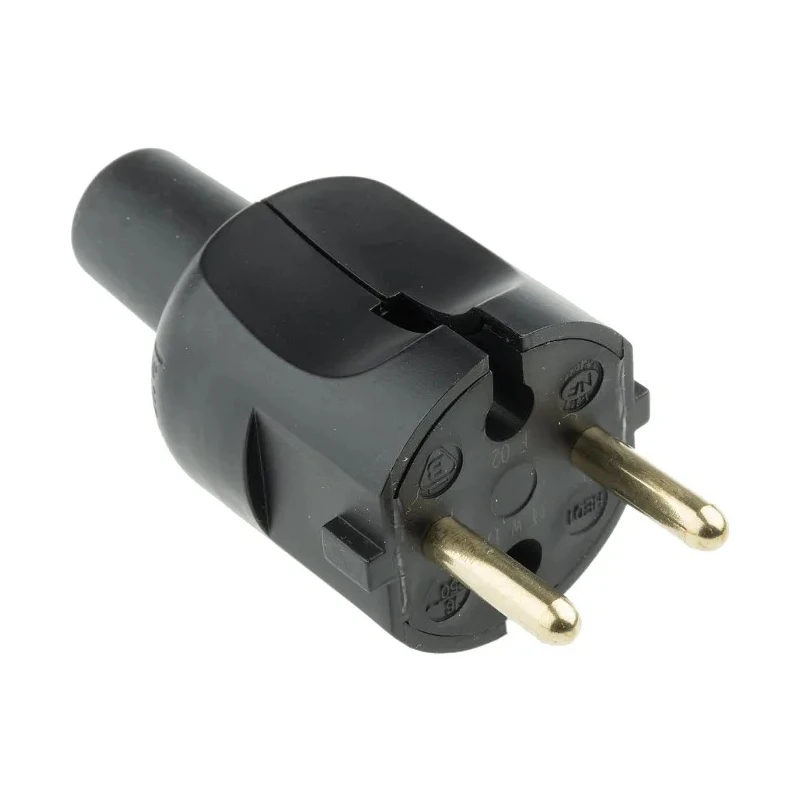 Legrand 16A 230V Germany France Mains Plug Black Plastic Body Cable Mount Screw Termination 0 504 51