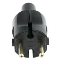 Legrand 16A 230V Germany France Mains Plug Black Plastic Body Cable Mount Screw Termination 0 504 51