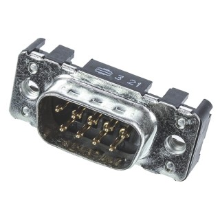 HARTING D-Sub 9 Way Straight 2.74 mm Pitch Through Hole D-Sub Connector with M3 Threaded Insert Male 09651217701