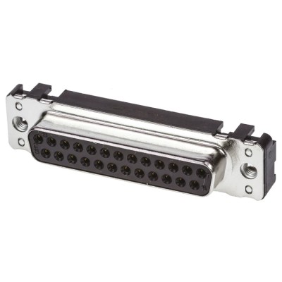 HARTING D-Sub Standard 25 Way Straight 2.76 mm Pitch Through Hole D-Sub Connector with M3 Threaded Insert Female 09663117501