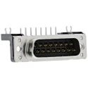 HARTING 15 Way Right Angle 2.74 mm Pitch Through Hole D-Sub Connector with Board Lock Male 09652627811