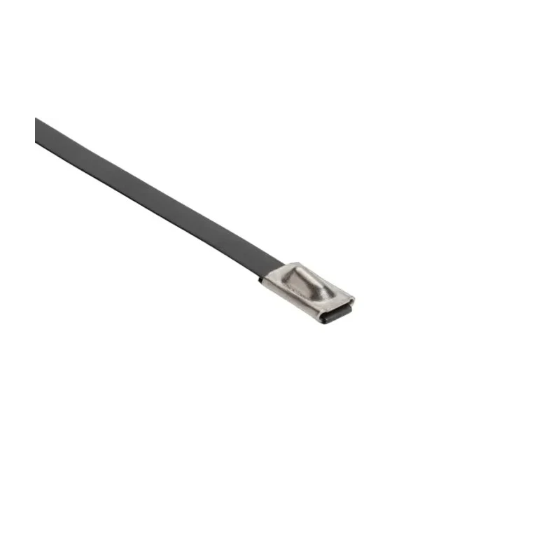 HellermannTyton Non-Releasable Cable Tie, Polyester Coated Stainless Steel, Black, 362 mm x 111-00290 MBT14SFC-SP/SS316-BK