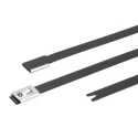 HellermannTyton Non-Releasable Cable Tie, Polyester Coated Stainless Steel, Black, 362 mm x 111-00290 MBT14SFC-SP/SS316-BK