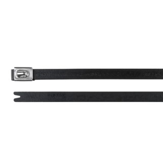 HellermannTyton Cable Tie Roller Ball Black Polyester Coated Stainless Steel 201 mm x 7.9mm 111-00294 MBT8HFC-SP/SS316-BK