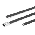 HellermannTyton Cable Tie Roller Ball Black Polyester Coated Stainless Steel 201 mm x 7.9mm 111-00294 MBT8HFC-SP/SS316-BK