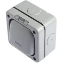 MK Electric Grey 2 Way Light Switch 1 Gang Polycarbonate Flush Mount 10A 250V IP66 Masterseal K56408GRY