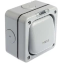 MK Electric Grey 2 Way Light Switch 1 Gang Polycarbonate Flush Mount 10A 250V IP66 Masterseal K56408GRY