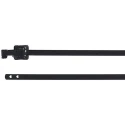 HellermannTyton Releasable Cable Tie, 630 mm Length x 10.3 mm Width, Black Polyester Coated 111-00149 MLT24SSC10-SS316/SP-BK