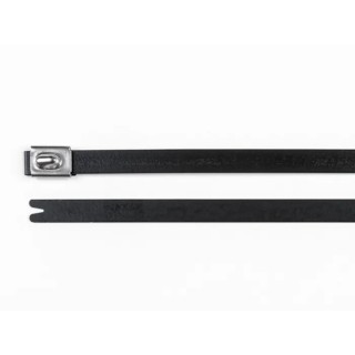 HellermannTyton Roller Ball Cable Tie, Polyester Coated Stainless Steel, 362 mm x 7.9 mm 111-00295 MBT14HFC-SP/SS316-BK