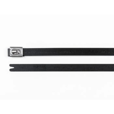 HellermannTyton Roller Ball Cable Tie, Polyester Coated Stainless Steel, 362 mm x 7.9 mm 111-00295 MBT14HFC-SP/SS316-BK
