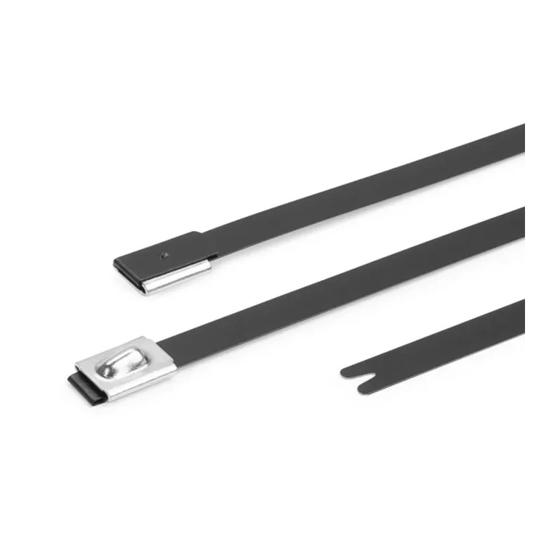 HellermannTyton Roller Ball Cable Tie, Polyester Coated Stainless Steel, 362 mm x 7.9 mm 111-00295 MBT14HFC-SP/SS316-BK