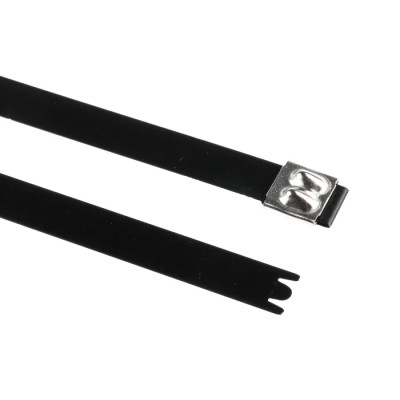 HellermannTyton Roller Ball Cable Tie, Polyester Coated Stainless Steel, 362 mm x 12.3 mm 111-00299 MBT14XHFC-SP/SS316-BK