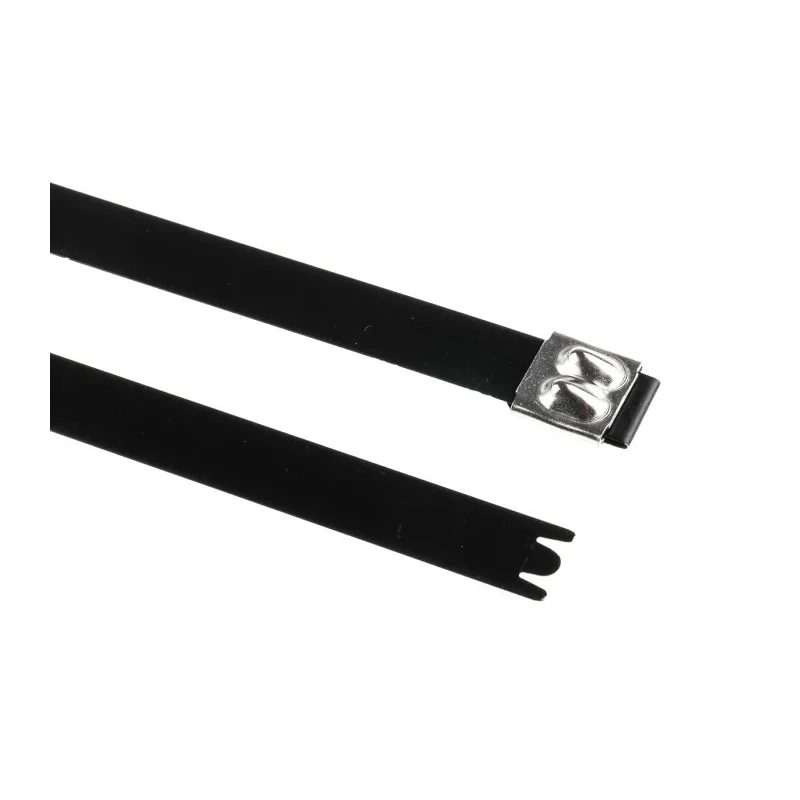 HellermannTyton Roller Ball Cable Tie, Polyester Coated Stainless Steel, 362 mm x 12.3 mm 111-00299 MBT14XHFC-SP/SS316-BK