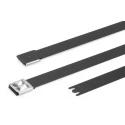 HellermannTyton Roller Ball Cable Tie, Polyester Coated Stainless Steel, 362 mm x 12.3 mm 111-00299 MBT14XHFC-SP/SS316-BK
